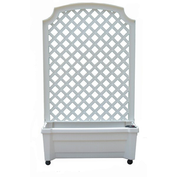 Exaco Self-Watering Planter with Trellis 1.416 White | Zoro
