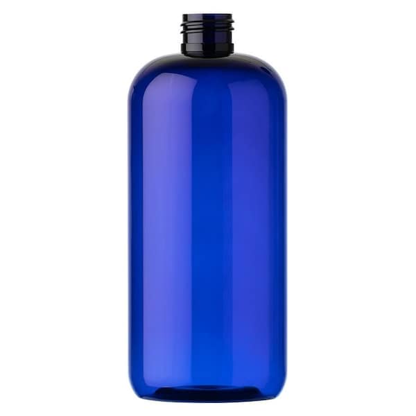 Tricorbraun 16 oz Cobalt Blue PET Plastic Boston Round Bottle- 24-410 Neck Finish 027771 - main