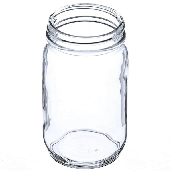 Tricorbraun 8 Oz Glass Jar, Round, Flint, 58-400 Gpi Finish Economy 012102 - main