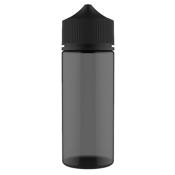Tricorbraun 120 Ml Pet Cylinder Transparent Black, Round, Nozzle, Opaque Black Crc/Te Cap W/Breakaway Band 137697 - main