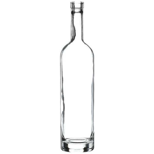 Tricorbraun 750 ml Clear Glass Round Arizona Liquor Bottle - 18.5 mm Bar Top Neck Finish 058089 - main