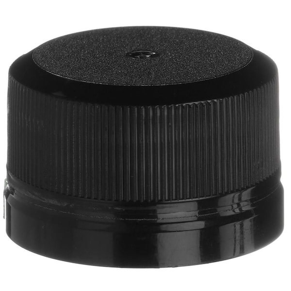 Tricorbraun 28-350 Kerr Black P/P Tamper Evident Closure, Linerless Ribbed Skirt, Smooth Top, Breakaway Band 086855 - main