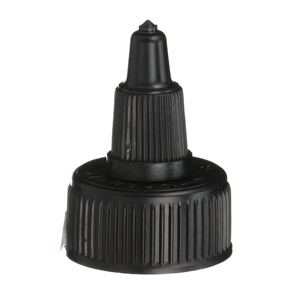 Tricorbraun 24-410 Black Ldpe Spout Closure, .145' Orifice Ribbed Skirt, Twist Open/Close 145591 - main