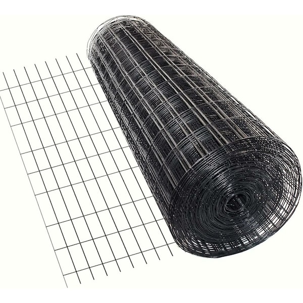 Trident Fence Welded Wire Fence, Black PVC Coated, 14ga, 6x100ft, 1 ...