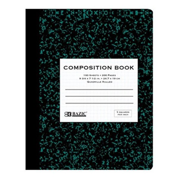 Bazic Products Bazic 100 Ct. 5-1-inch Quad-Ruled Marble Composition ...