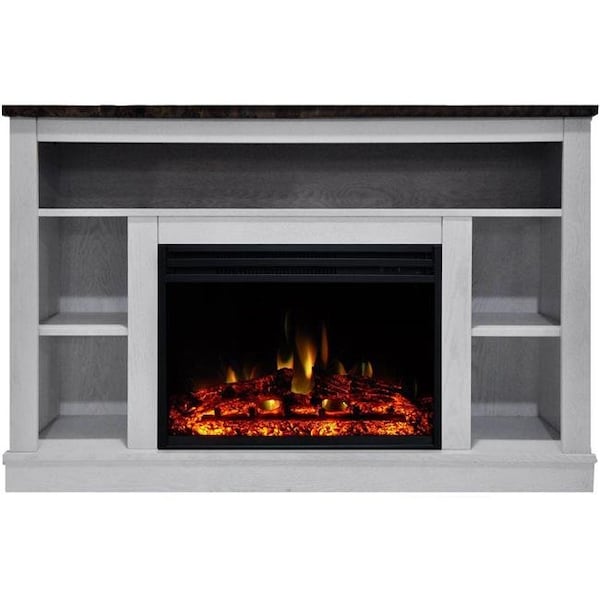 Cambridge Cambridge CAM5021-1WHTLG3 Seville Electric Fireplace Heater with  47 in. White TV Stand Enhanced Log Display; Multi Color Flames  CAM5021-1WHTLG3 | Zoro