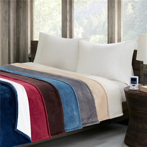 Woolrich Woolrich WR54-1742 Heated Plush to Berber Blanket - Grey; King  WR54-1742 | Zoro