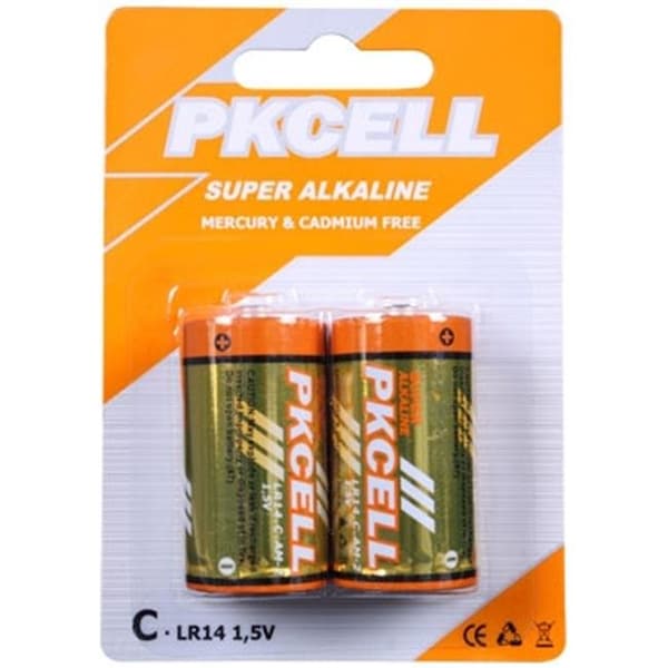 Pkcell Pkcell LR14-2B 1.5V Alkaline C Size Battery; Pack of 2 LR14-2B