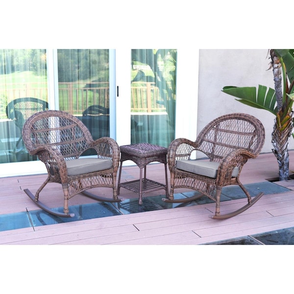 Jeco W00210-2-RCES033 Santa Maria Honey Rocker Wicker Chair Set