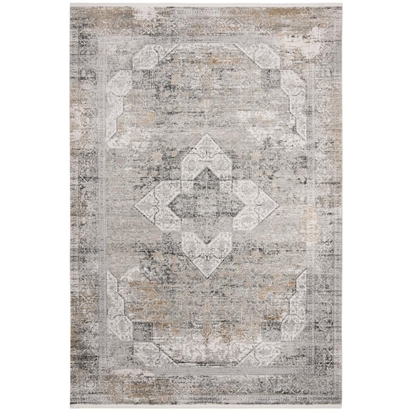 Safavieh 9 x 12 ft. Eclipse 700 Machine-Made Rectangle Rug Light Gray ...