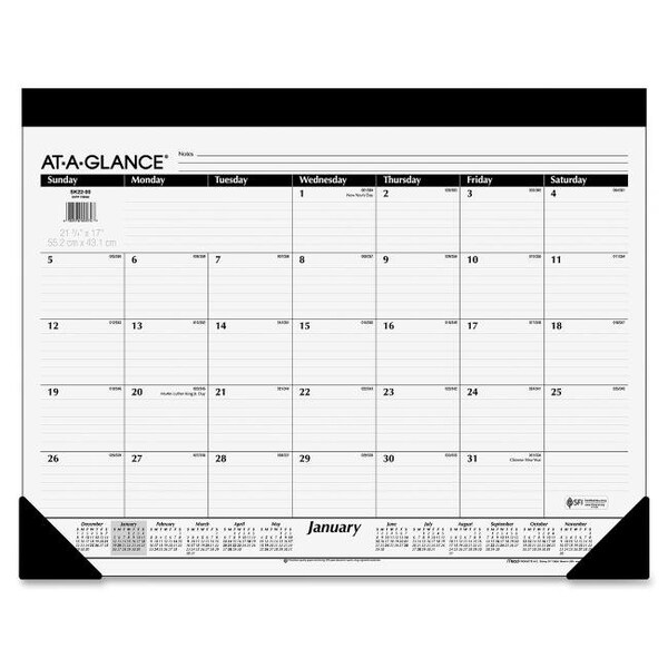 At-A-Glance At A Glance AAGSK2200 22 x 17 in. Monthly Desk Pad Calendar;  12Month AAGSK2200 | Zoro