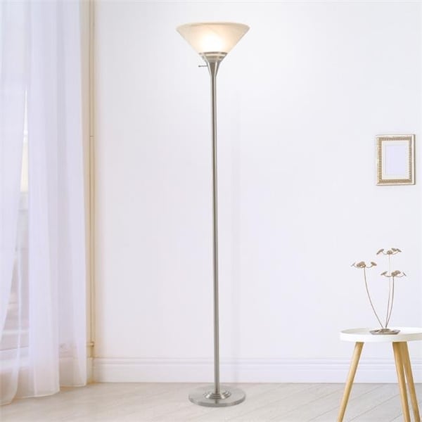 Lavish Home Floor Lamp with Table - Modern Rustic Side Table with USB Charging Port, LED Bulb, and Drum-Shaped Shade - Standing Light with She並行輸入 : Lavish Home Floor Lamp \u2013 Etagere Style Standing Light
