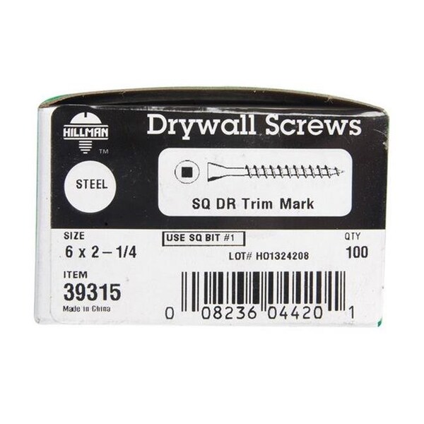 The Hillman Group 41906 Trim Screw, 6 X 2-1/4-Inch , Black