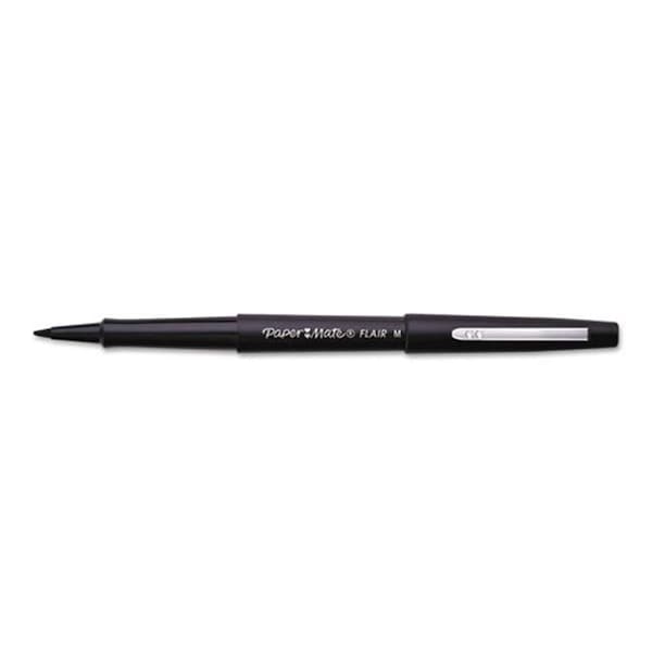 Paper-Mate Flair Fiber Tip Pen, Medium, Black - 4 pens