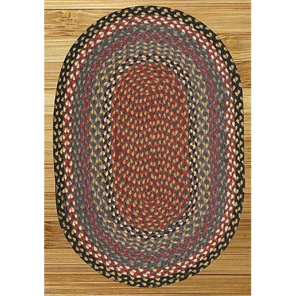 Capitol Earth Rugs Burgundy-Blue-Gray Jute Braided Rug 07-043 | Zoro