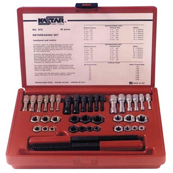 Kastar 972 40 Piece Master Rethreader Kit - Sae and Metric KA99010 | Zoro