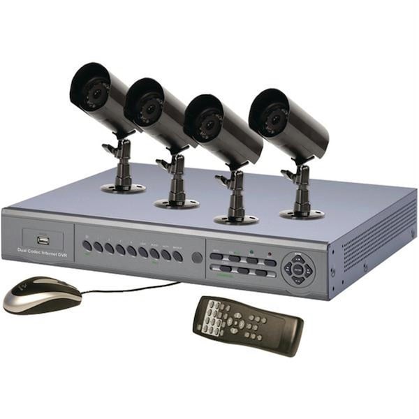Security Labs 8-Channel Dual Codec Internet Dvr With 4 Outdoor Cameras ...