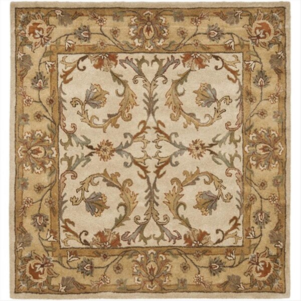 Safavieh 6 ft. x 6 ft. Square- Traditional Heritage Beige And Gold Hand ...