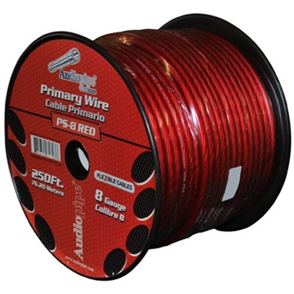 Audiopipe AUDIOP PS8RD 250 ft. Spool Car Audio - 8 Gauge - Red PS8RD | Zoro