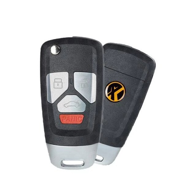 Xhorse Universal Flip Wireless Remote Key For Audi - 4 Button (Lock/Unlock/Trunk/Panic), Model XNAU02EN