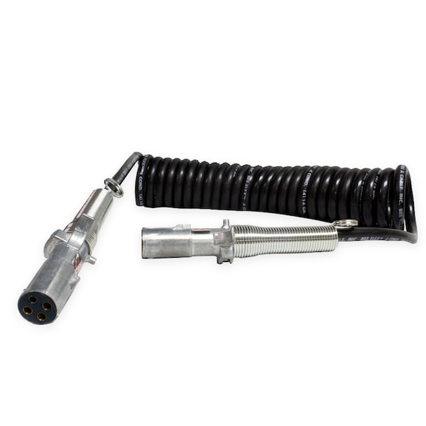 Velvac 4-Cond Coiled Cable W/Plugs-12