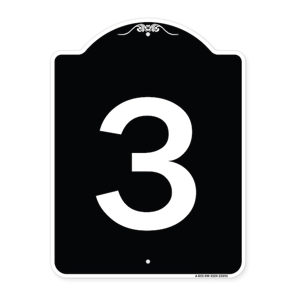 Signmission Sign with Number 3 Heavy-Gauge Aluminum Architectural Sign ...
