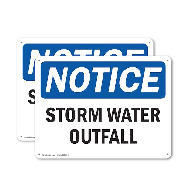 Signmission Storm Water Outfall, 24 in W x Rectangle, Aluminum OS-2PACK ...