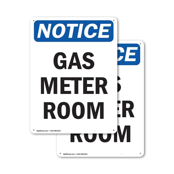 Meter On Sign Signmission Gas Meter Room, 7 in W x Rectangle, Plastic OS-2PACK-NS-P ...