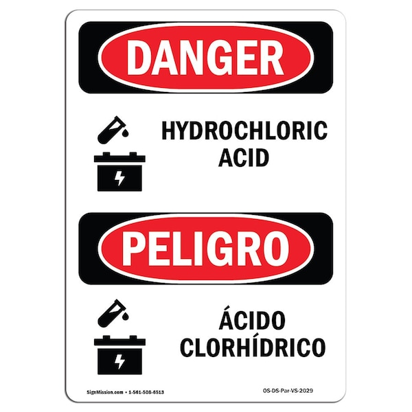 Signmission Safety Sign, OSHA Danger, 24" Height, Rigid Plastic ...