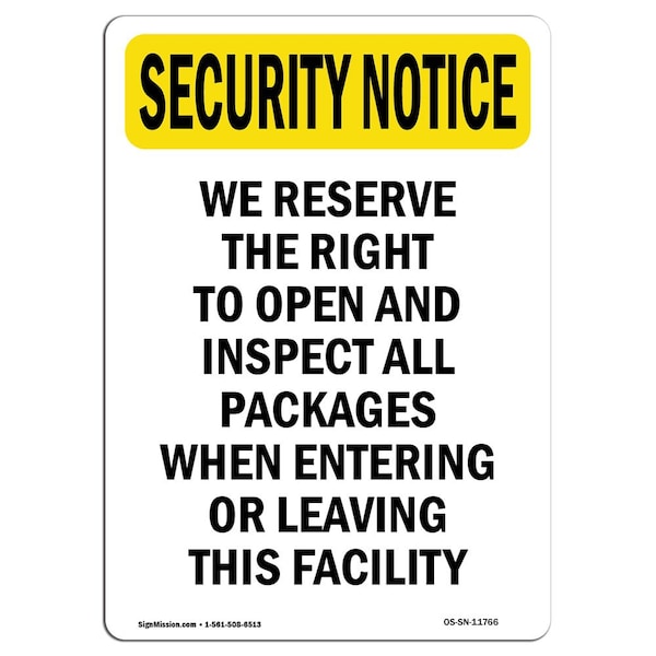 Clean Inspect Detect Sign Signmission OSHA Security Sign, 18