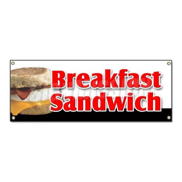 Signmission BREAKFAST SANDWICH BANNER SIGN sausage bacon bagel ...