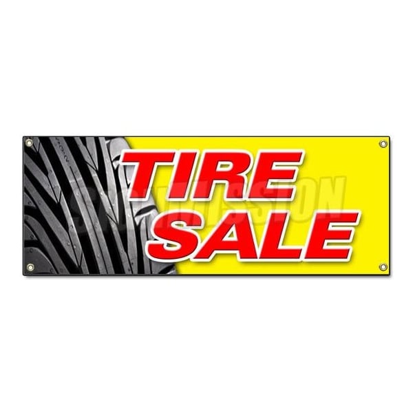 Tire Sale Service Tire Shop 13 Oz Heavy Duty Vinyl Banner Sign Metal Grommets, New, Store, Advertising, Flag, Many Sizes, Custom Banner, #4