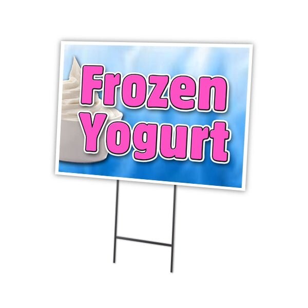 Signmission Frozen Yogurt Yard Sign & Stake outdoor plastic coroplast ...