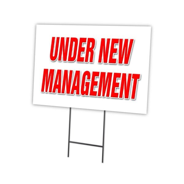 Signmission Under New Management Yard Sign & Stake outdoor plastic ...