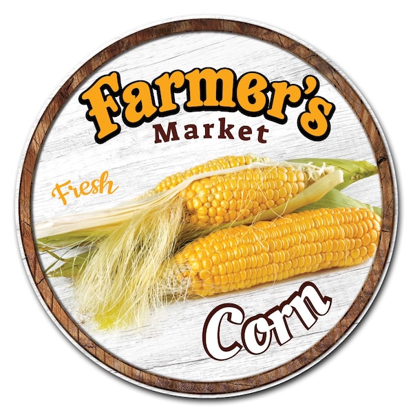 Signmission Farmers Market Corn Circle Corrugated Plastic Sign, C-24 ...