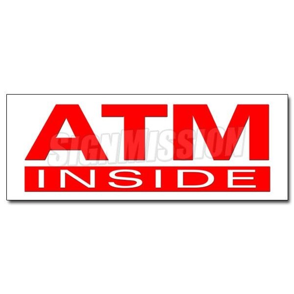 Signmission ATM INSIDE DECAL sticker cash machine money automatic ...