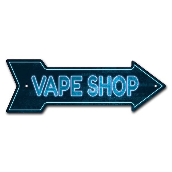 SIGNMISSION Vape Shop Arrow Sign Funny Home Decor 30in Wide, P-ARROW10-999556