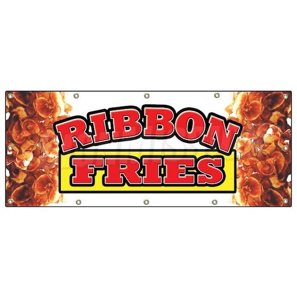 French Fries Ribbon Signmission RIBBON FRIES BANNER SIGN hot chips french frys signs B-120 ...