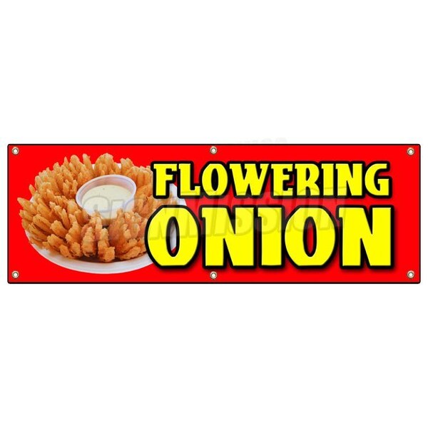Signmission FLOWERING ONION BANNER SIGN deep fried batter sauce flower ...