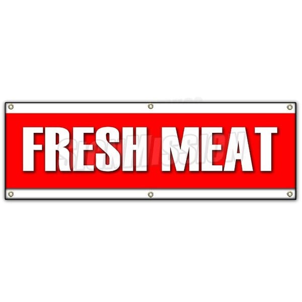Signmission FRESH MEAT BANNER SIGN butcher steak beef chicken pork ...