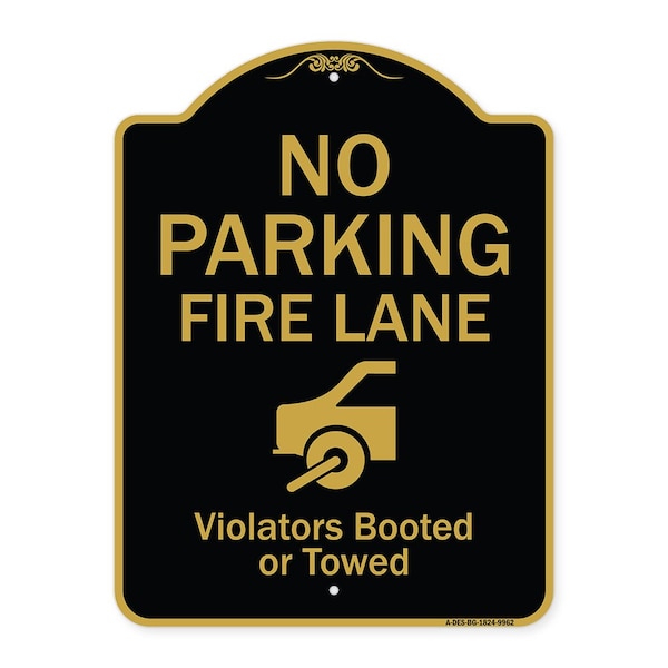 Signmission Designer Series-No Parking Fire Lane With Graphic Violators ...