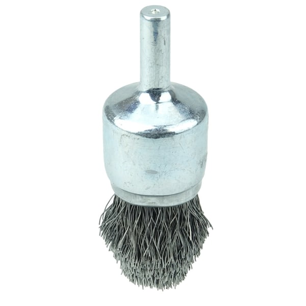 WEILER 10003 1/2" Crimped Wire End Brush - Steel .014 Wire, 10-Pack, 25,000 RPM, USA