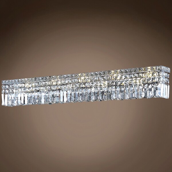 Lazer 3 Light Bronze Sconce with Clear European Crystal Lazer 3 Light Bronze Sconce with Clear European Crystal