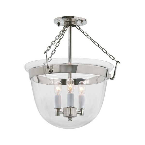 JVI Designs 1015-08 Semi Flush Bell Jar Lantern with Clear Glass Small JVI Designs 1015-08 Semi Flush Bell Jar Lantern with Clear Glass Small