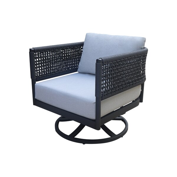 International Concepts Outdoor Patio Swivel Rocking Dining Chair with ...