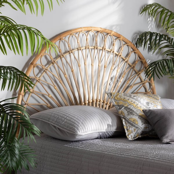 Baxton Studio Devereaux Rattan Headboard - Thumbnail 5