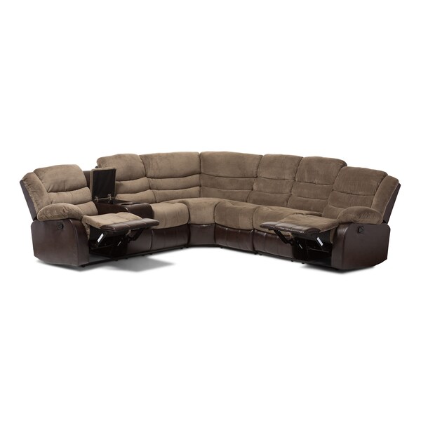 Baxton Studio 129 7130 1 484 71 Robinson Taupe And Brown Faux Leather Two Tone Sectional Sofa Zoro Com Faux Leather Two Tone Sectional Sofa, Baxton Studio Selma Leather Modern Sectional Sofa