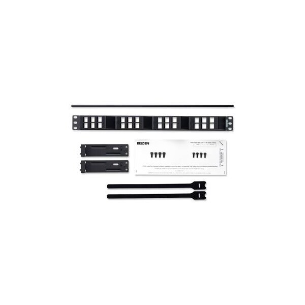 Belden 24-PORT ANGLEFLEX PANEL, FOR KEYCONNECT MODULES, BLACK 1U ...