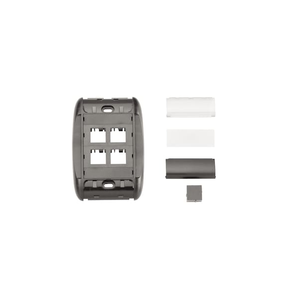 Belden 4PORT MEDIAFLEX FACEPLATE KIT, SG W/PLATE INSERT LABEL BLANK ...