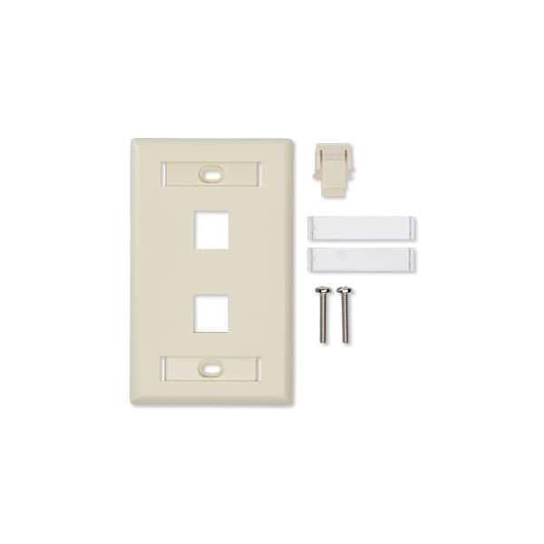 Belden 2-PORT FACEPLATE SINGLE GANG, KEYSTONE-STYLE W/ID WINDOWS ...